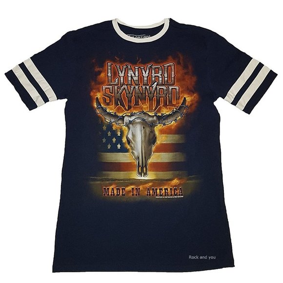 Lynyrd Skynyrd Made In America Sourthern rock Official Football T-Shirt L NWT - Picture 1 of 2